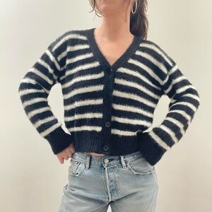 Y2K fuzzy button up cardigan